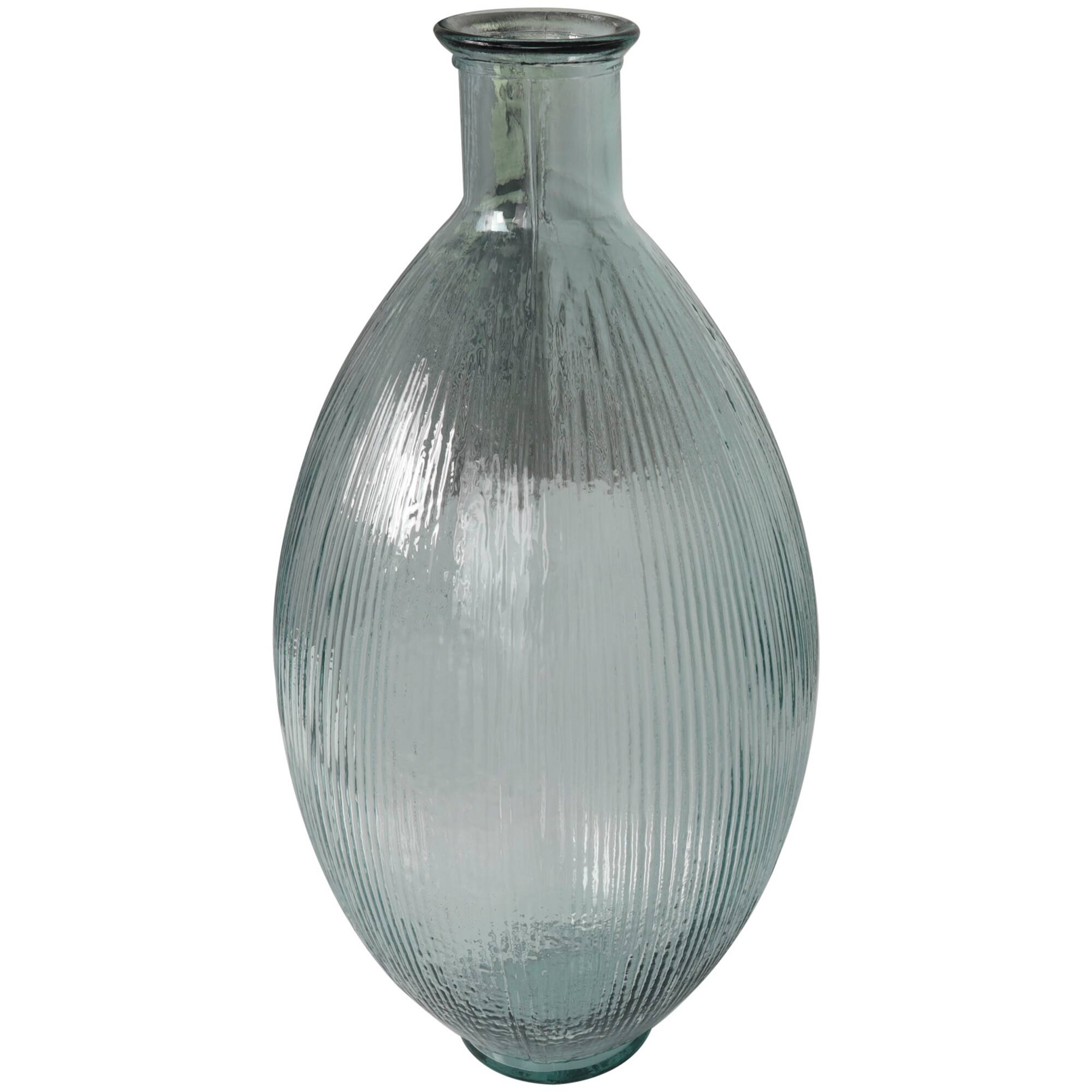 23" Clear Ribbed Spanish Bottle Vase